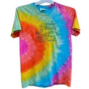 Disney “Living With the Land” Epcot Tie-Dyed Embroidered T-Shirt Size S